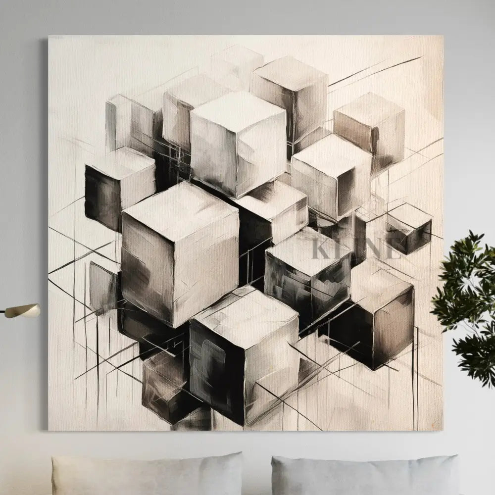 Space Slums 3 - Hand Painting Dining Room Wall Art
