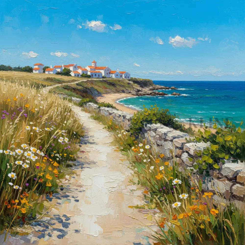 Spanish Seaside Elegance - Hand Painting Lounge Wall Art