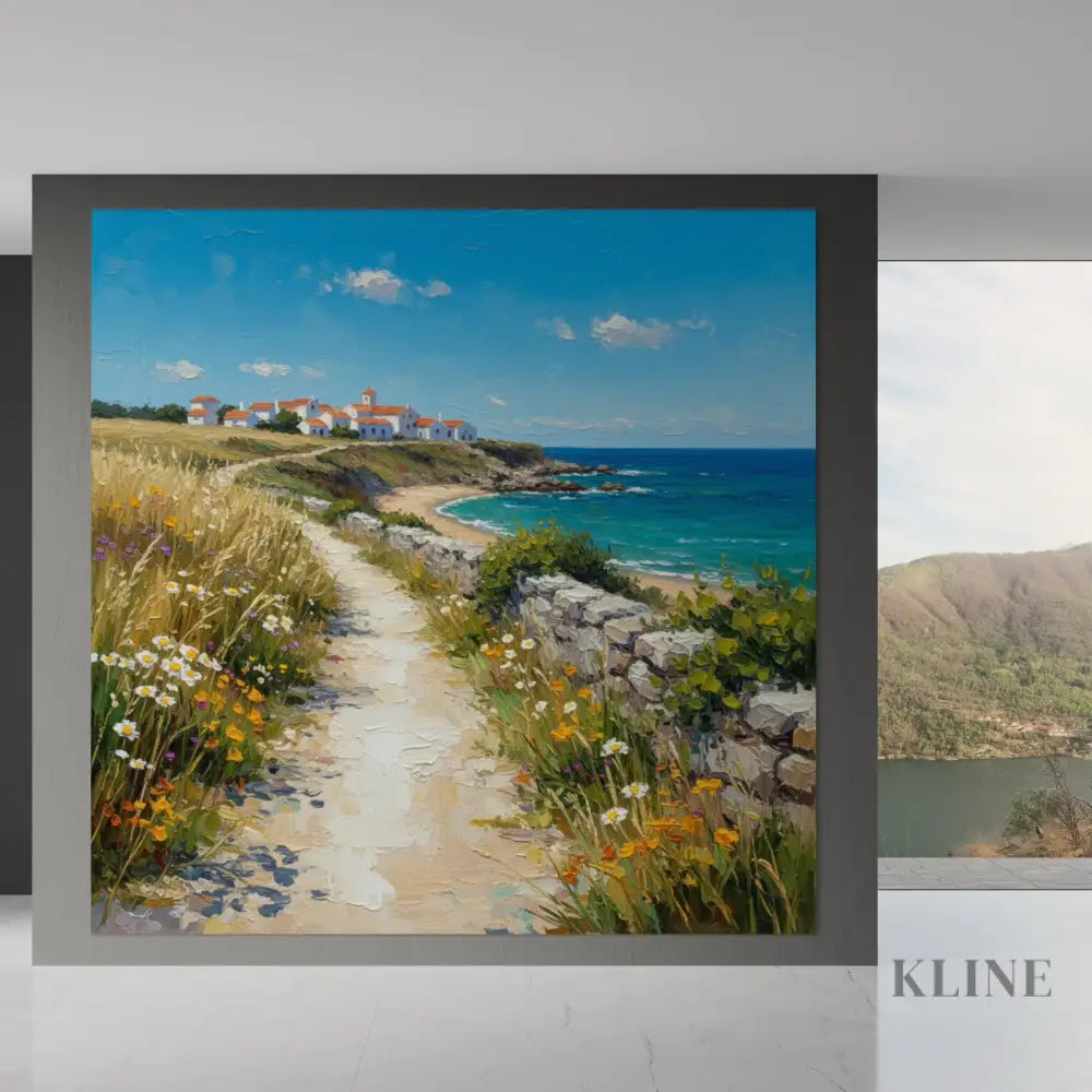 Spanish Seaside Elegance - Hand Painting 