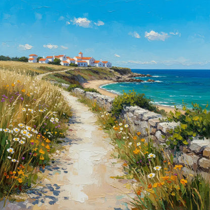 Spanish Seaside Elegance - Hand Painting