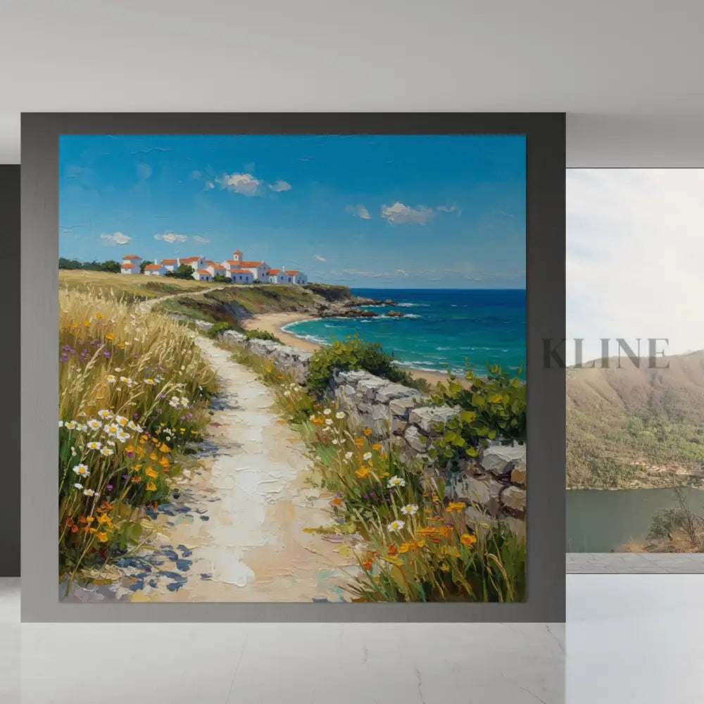 Spanish Seaside Elegance - Hand Painting Lounge Wall Art