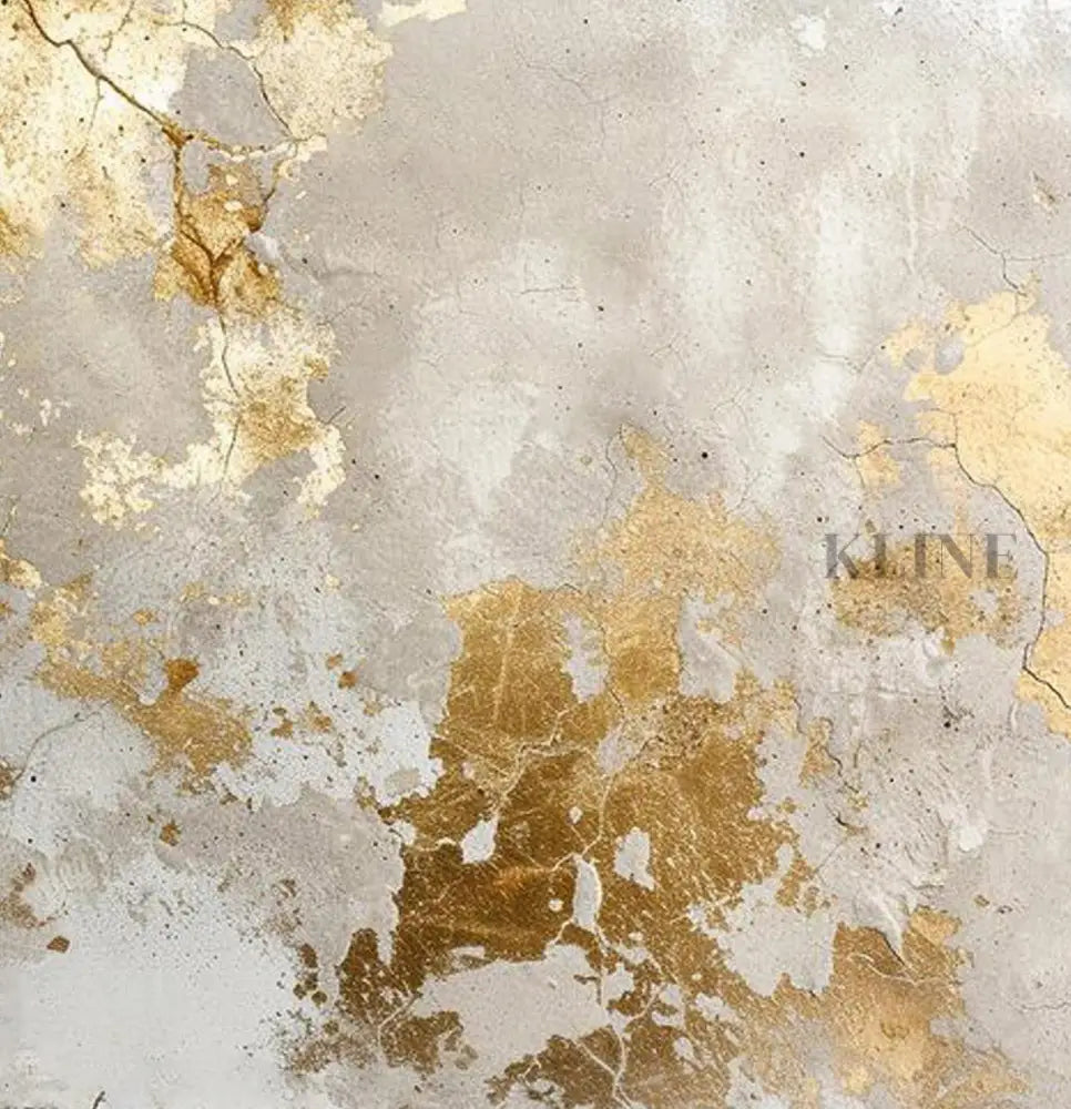 Abstract hand-painted wall art with gold and gray textures, perfect for elevating your living space.