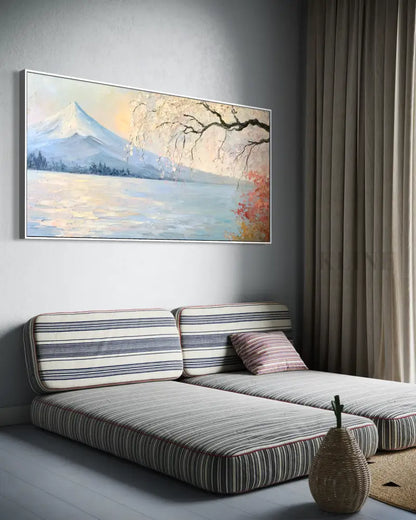 Spring Beneath Fuji - Hand Painting