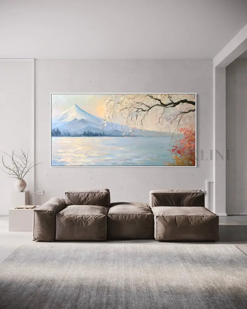 Spring Beneath Fuji - Hand Painting