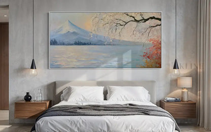 Spring Beneath Fuji - Hand Painting