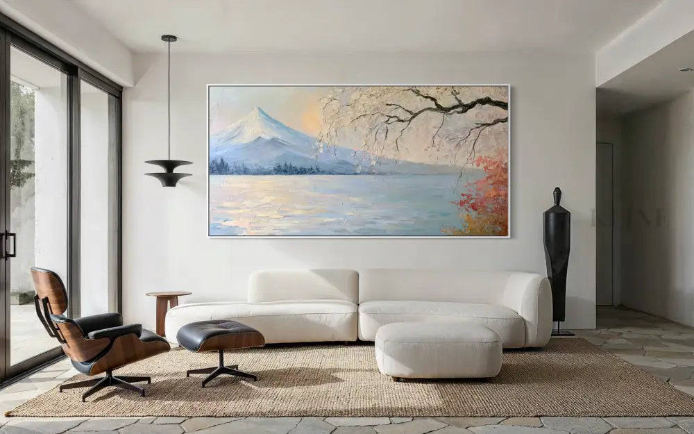 Spring Beneath Fuji - Hand Painting
