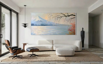 Spring Beneath Fuji - Hand Painting