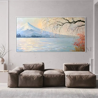 Spring Beneath Fuji - Hand Painting