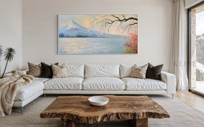 Spring Beneath Fuji - Hand Painting