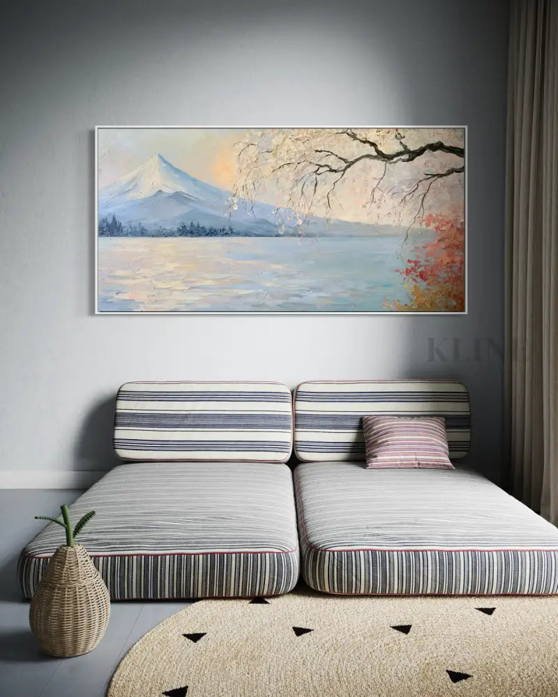 Spring Beneath Fuji - Hand Painting