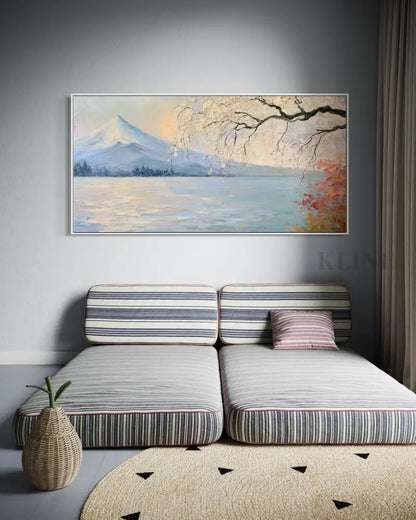 Spring Beneath Fuji - Hand Painting