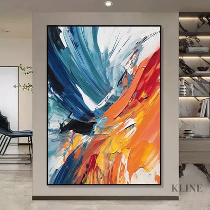 Spring Multicolor Canvas Oil Painting - Hand Painting