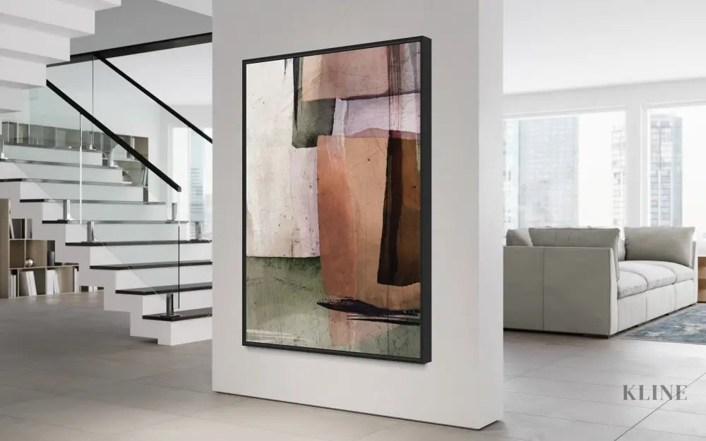 Square Abstract Warm 1 - Hand Painting