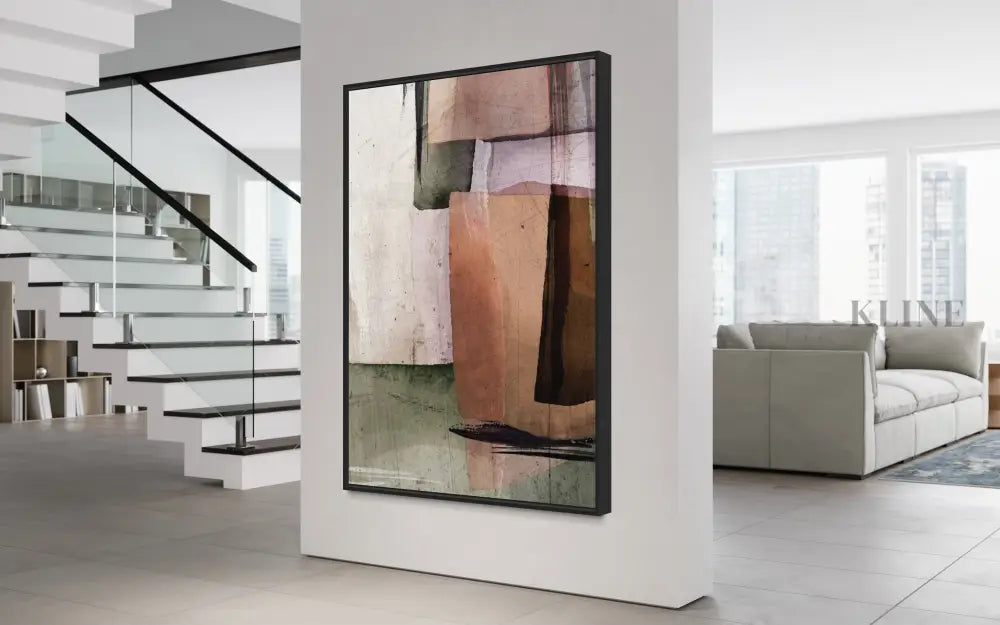 Square Abstract Warm 1 - Hand Painting
