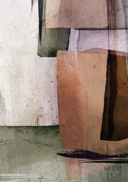 Square Abstract Warm 1 - Hand Painting
