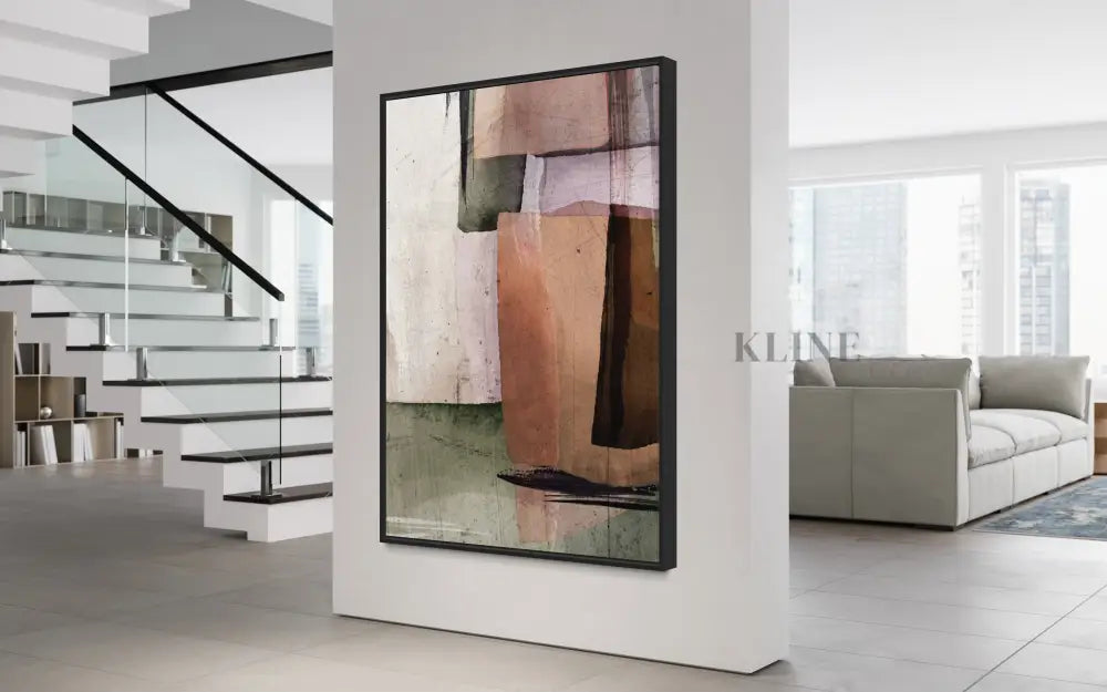 Square Abstract Warm 1 - Hand Painting