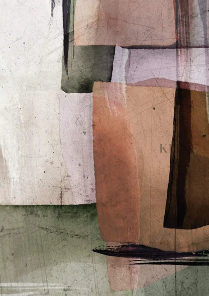 Square Abstract Warm 1 - Hand Painting