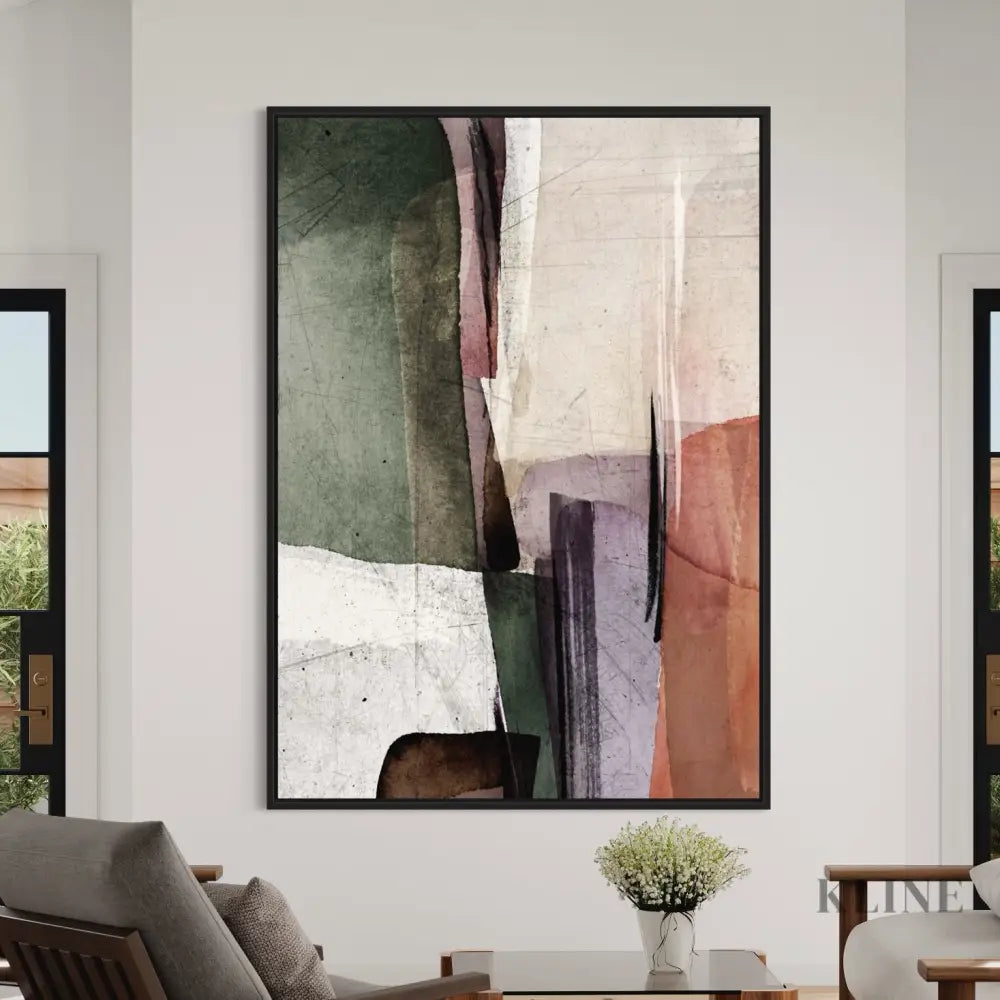 Square Abstract Warm 2 - Hand Painting