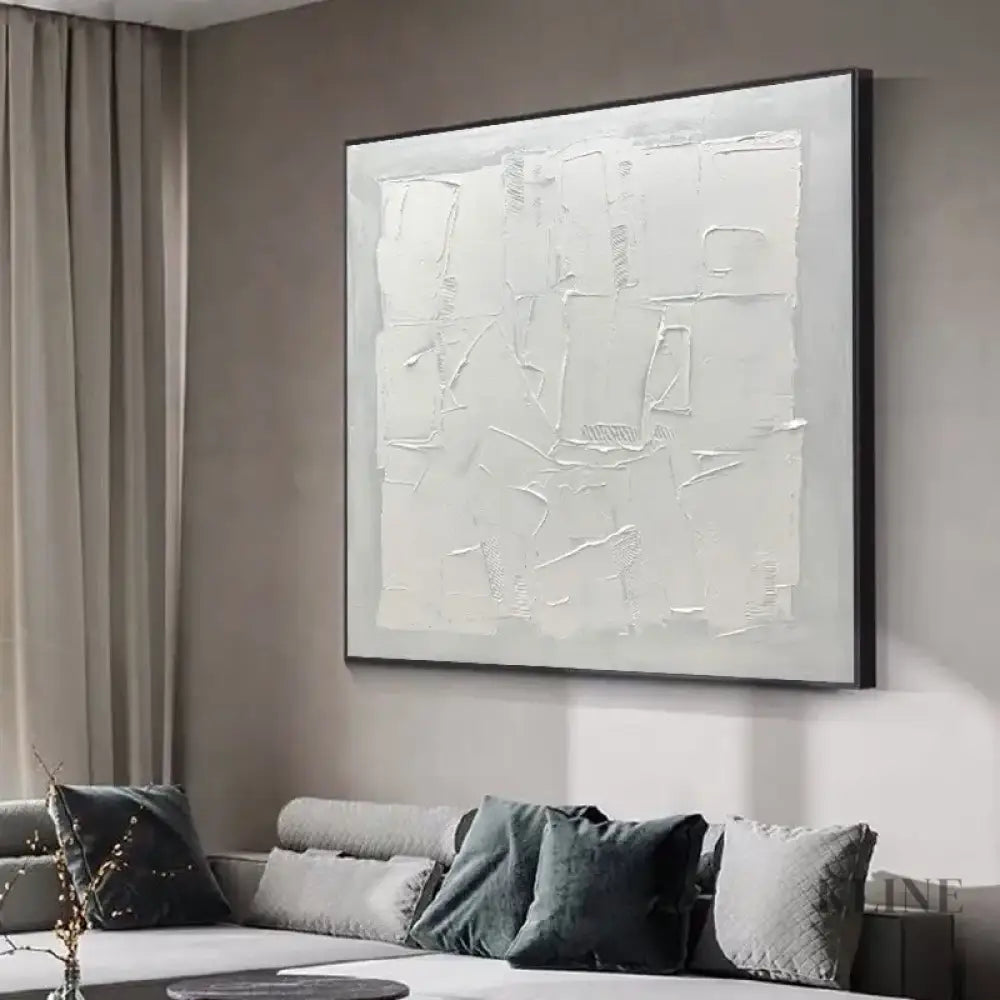 Square White Patches - Hand Painting