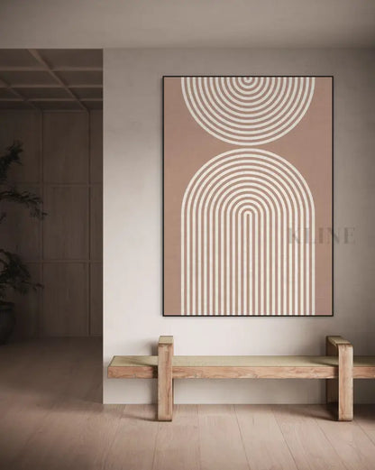 Striped Arches Abstract Beige - Hand Painting