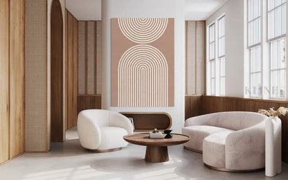 Striped Arches Abstract Beige - Hand Painting