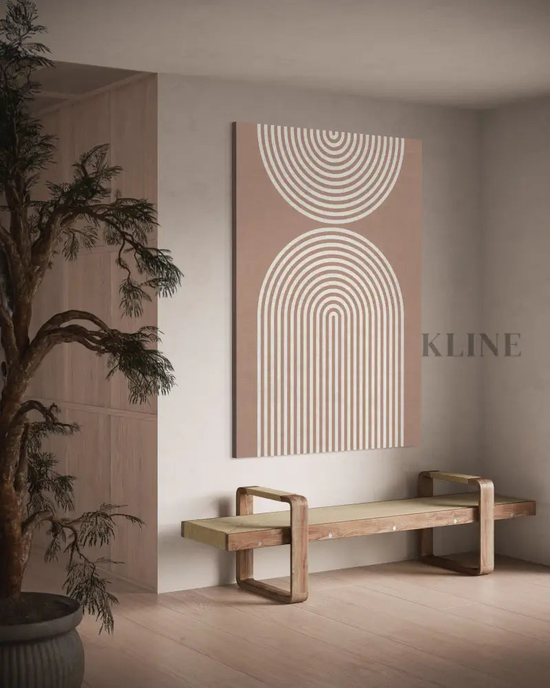 Striped Arches Abstract Beige - Hand Painting
