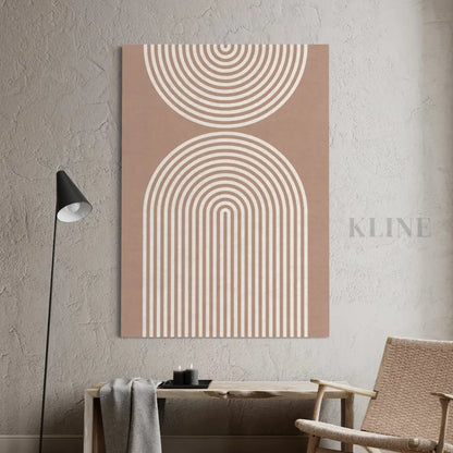 Striped Arches Abstract Beige - Hand Painting
