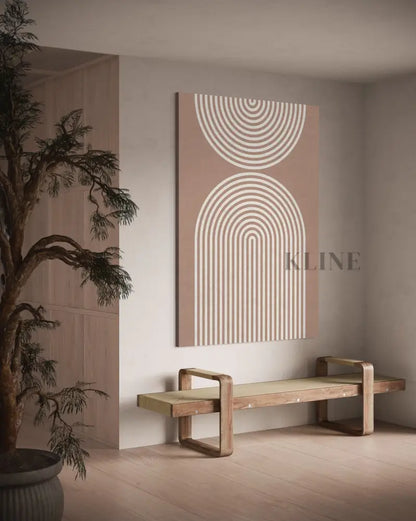 Striped Arches Abstract Beige - Hand Painting