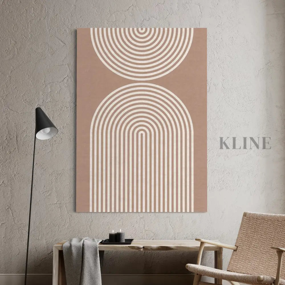 Striped Arches Abstract Beige - Hand Painting