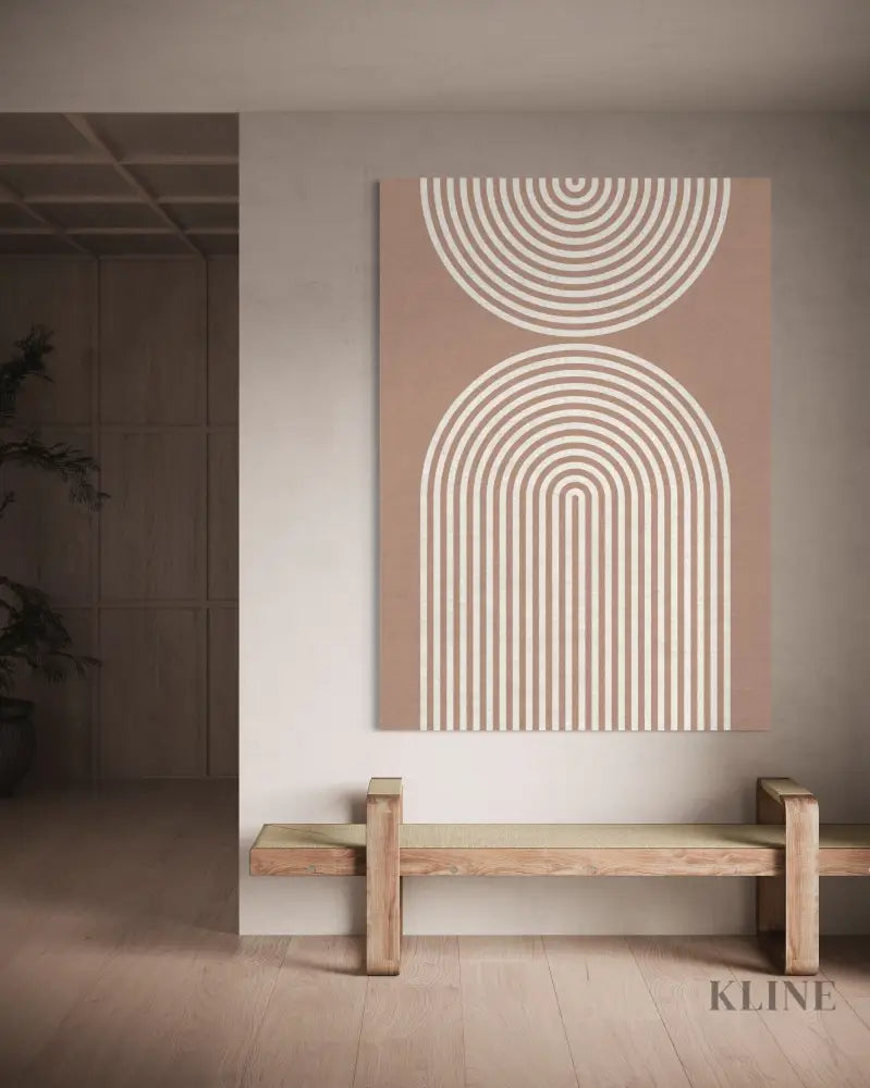 Striped Arches Abstract Beige - Hand Painting