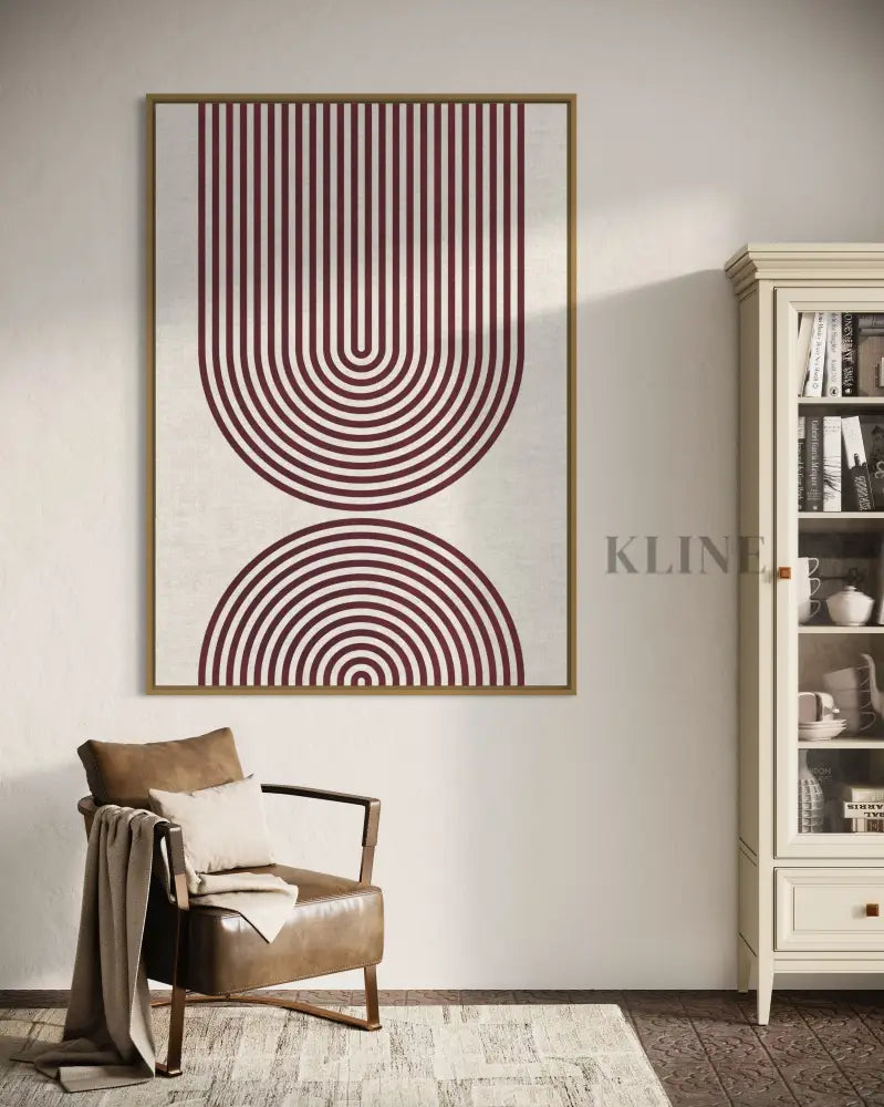 Striped Arches Burgundy - Hand Painting