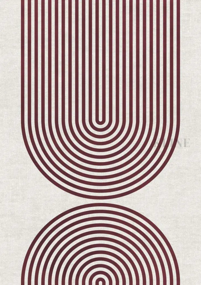 Striped Arches Burgundy - Hand Painting