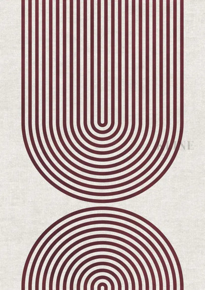 Striped Arches Burgundy - Hand Painting