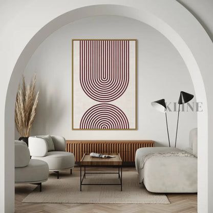 Striped Arches Burgundy - Hand Painting