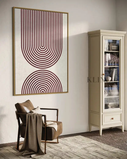 Striped Arches Burgundy - Hand Painting