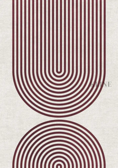 Striped Arches Burgundy - Hand Painting