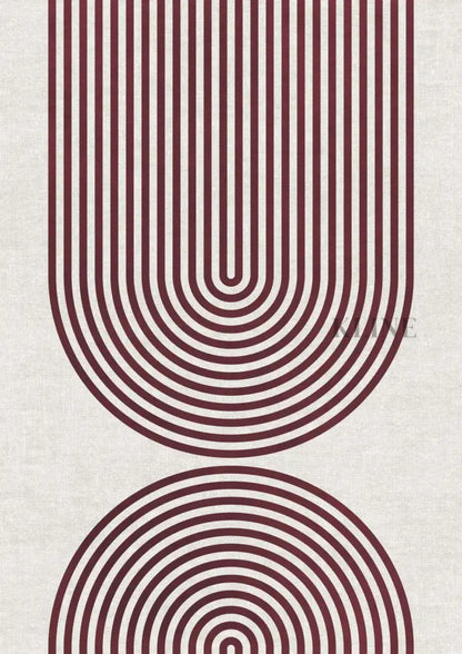 Striped Arches Burgundy - Hand Painting