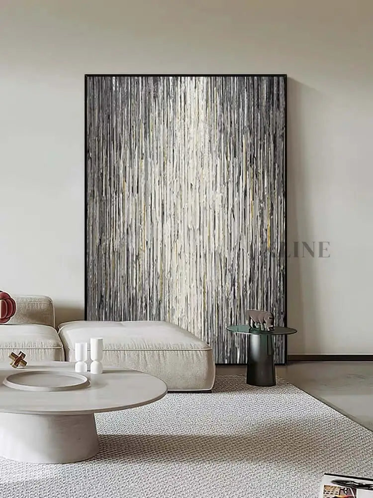 Stripes Textured Wall Art - Hand Painting Arte de la pared de la lona