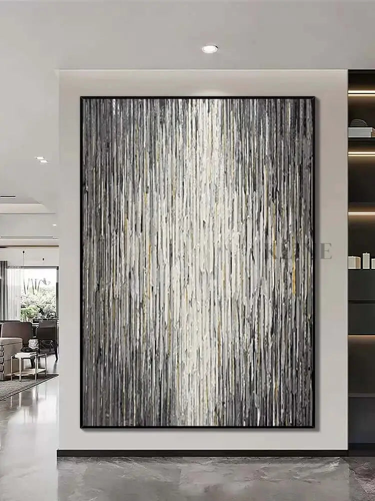 Stripes Textured Wall Art - Hand Painting Arte de la pared de la lona