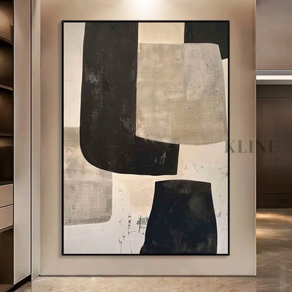 Subtle Harmony Warm Brown &amp; Beige Textured Painting - Hand Painting