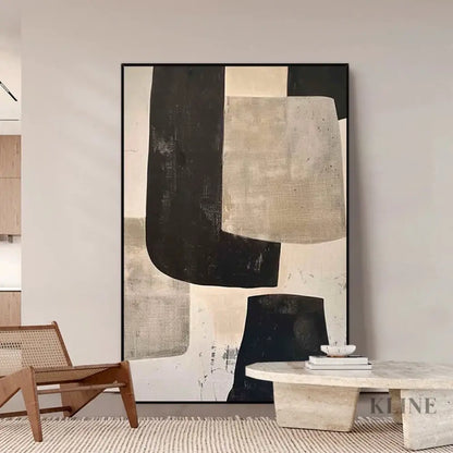 Subtle Harmony Warm Brown &amp; Beige Textured Painting - Hand Painting
