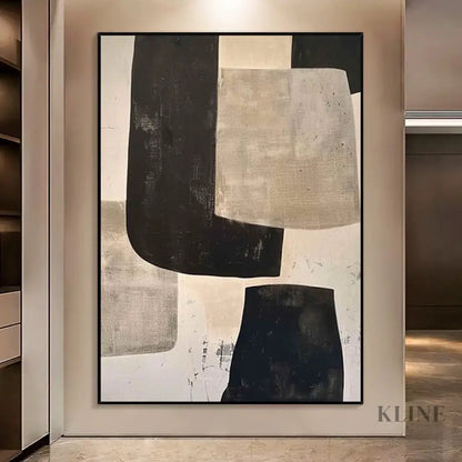Subtle Harmony Warm Brown &amp; Beige Textured Painting - Hand Painting