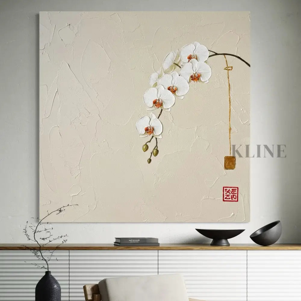 Subtle Oriental Flow - Hand Painting ミニマリストの絵画