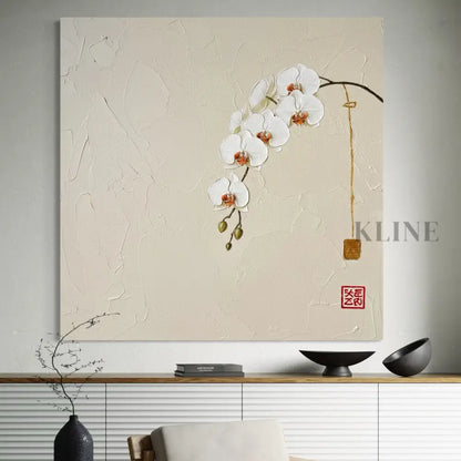 Subtle Oriental Flow - Hand Painting