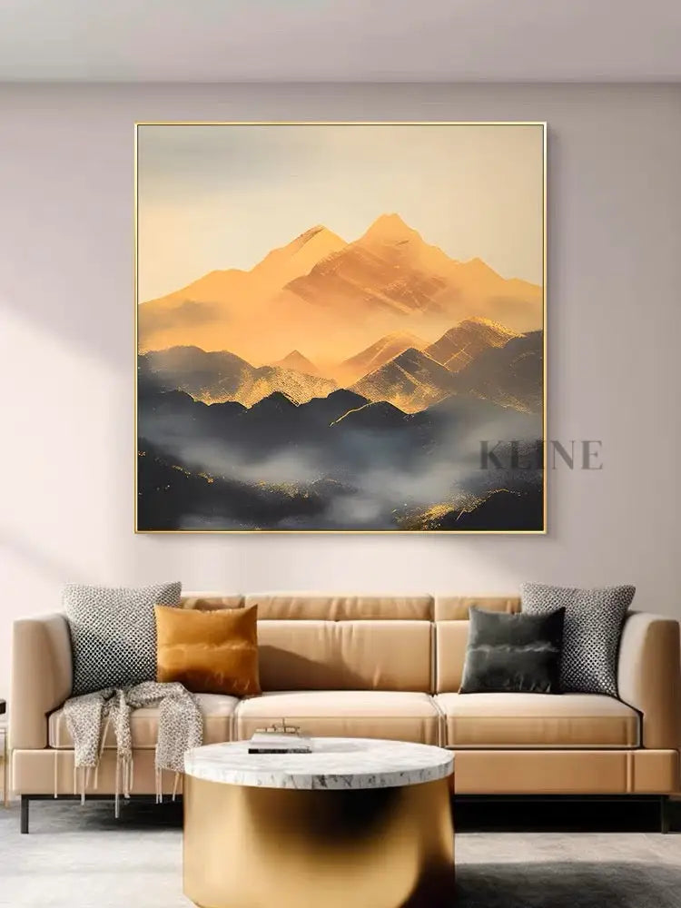 Summit Illumination - Hand Painting Arte de la pared de la lona