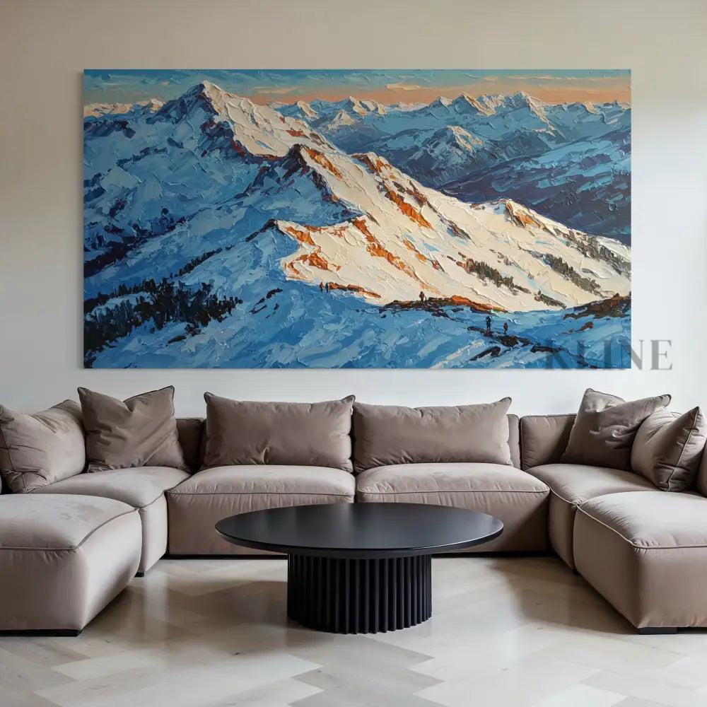 Summit Serenity 2 - Hand Painting Berge Wandkunst