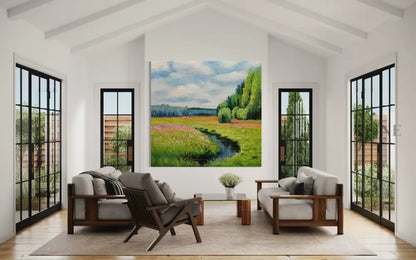 Sun Over the Sázava - Hand Painting