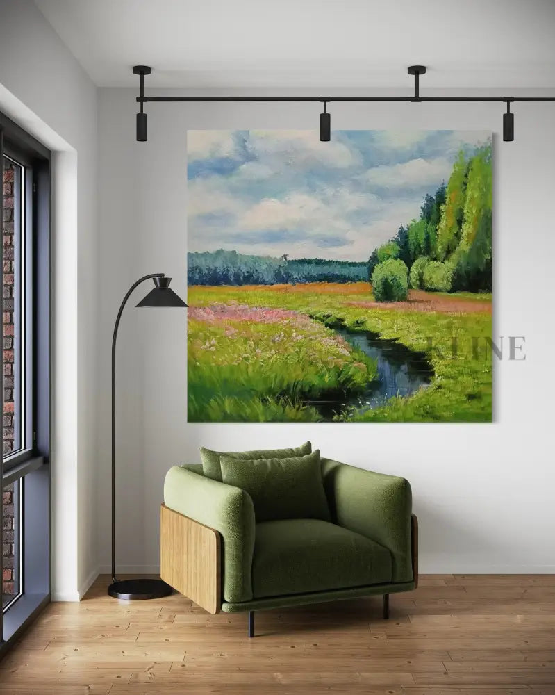 Sun Over the Sázava - Hand Painting
