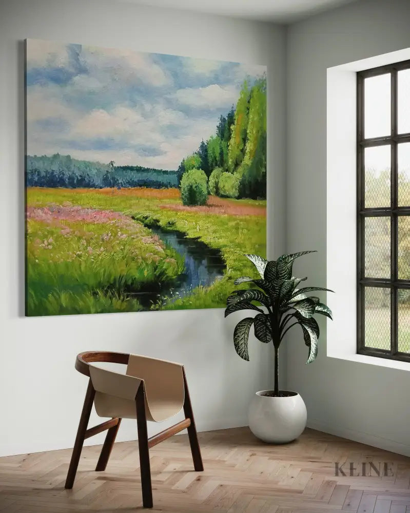 Sun Over the Sázava - Hand Painting