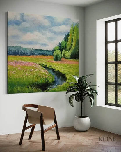 Sun Over the Sázava - Hand Painting